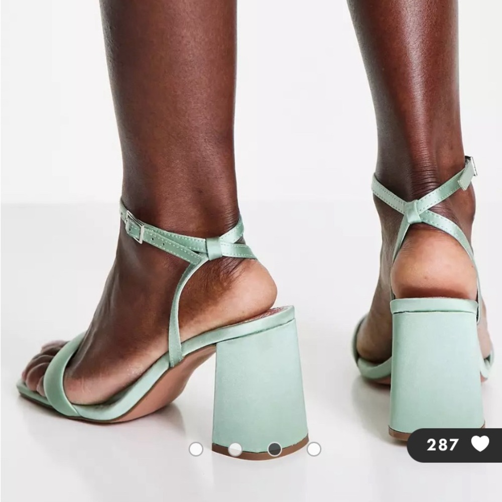 New ASOS DESIGN Hilton barely there block heeled sandals women size 8 - Picture 2 of 11